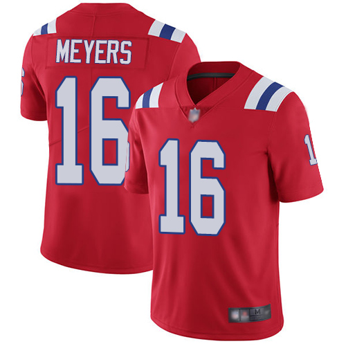 New England Patriots Football #16 Vapor Limited Red Men Jakobi Meyers Alternate NFL Jersey